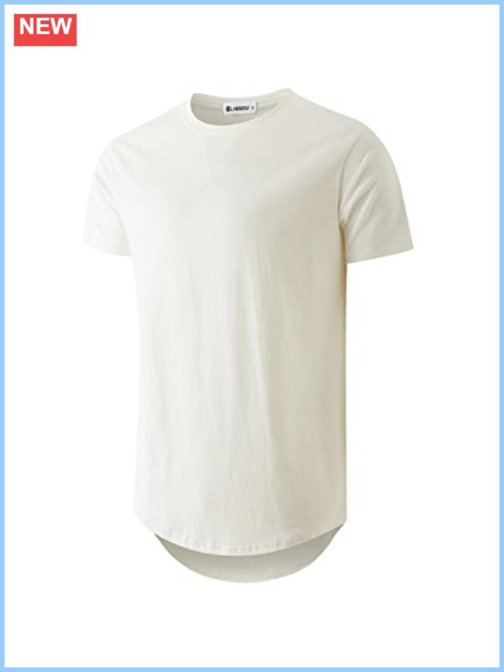 Men's Pre-Shrunk 100% Cotton Longline T-Shirt Crewneck